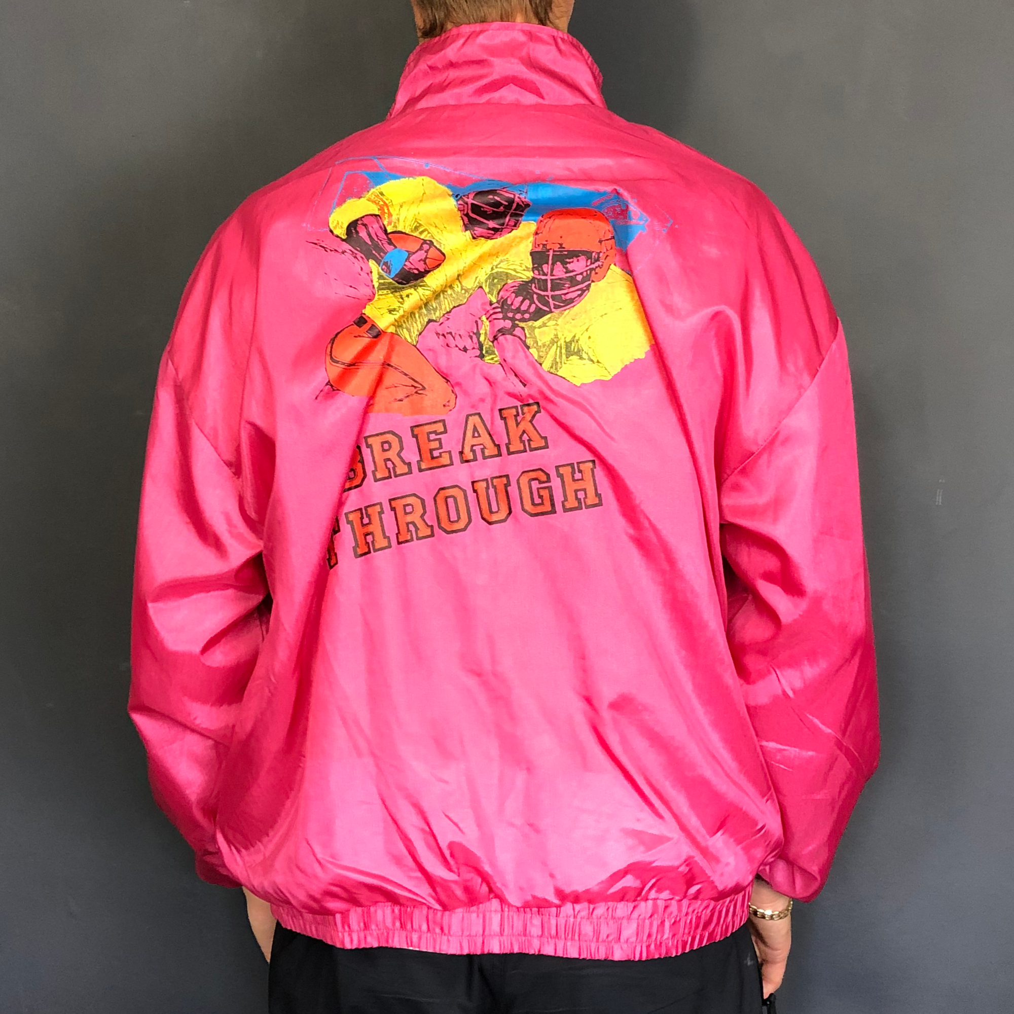 VINTAGE 'Break Through' PRINT sport RAIN JACKET - Medium - Vintique Clothing