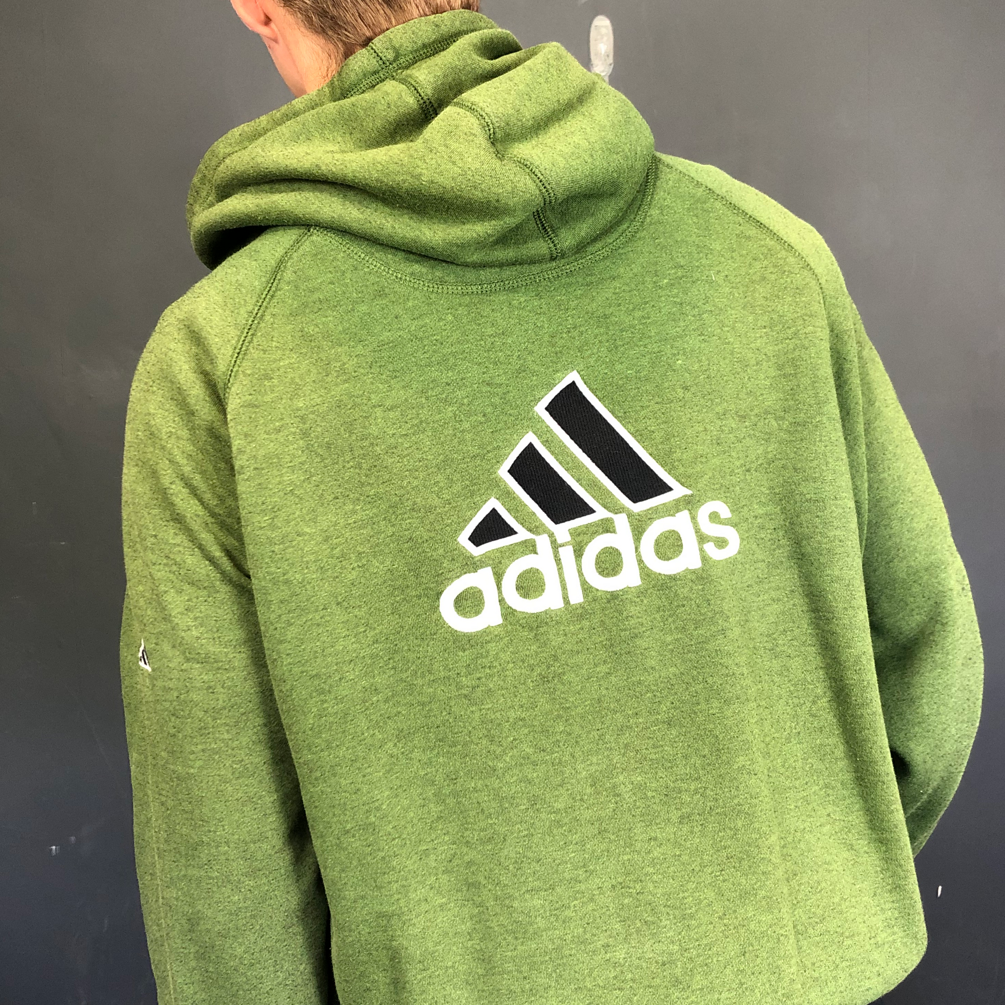 VINTAGE ADIDAS HOODIE with Embroidered Spellout - XL - Vintique Clothing