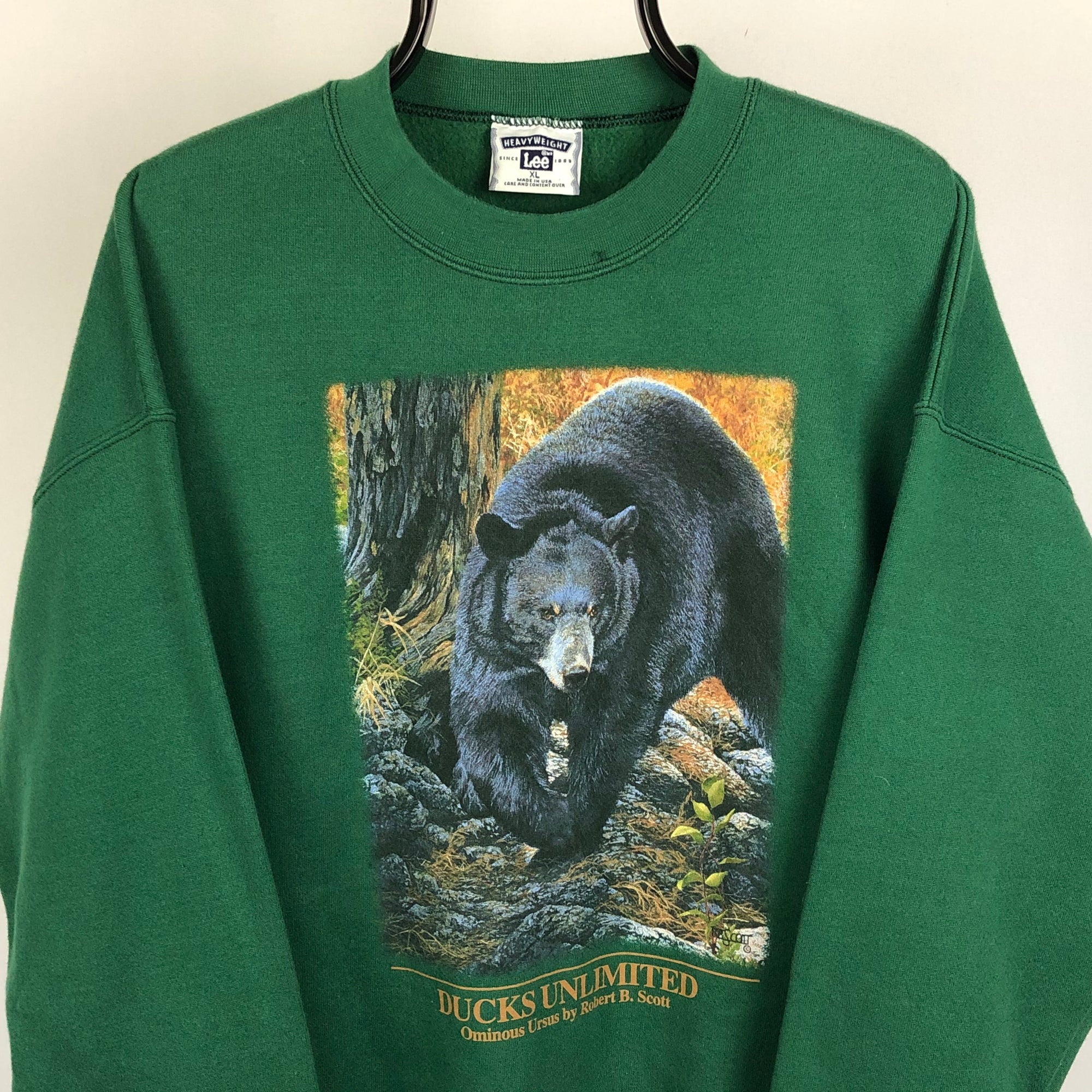 Vintage Lee Black Bear Heavyweight Sweatshirt - Men's Large/Women's XL