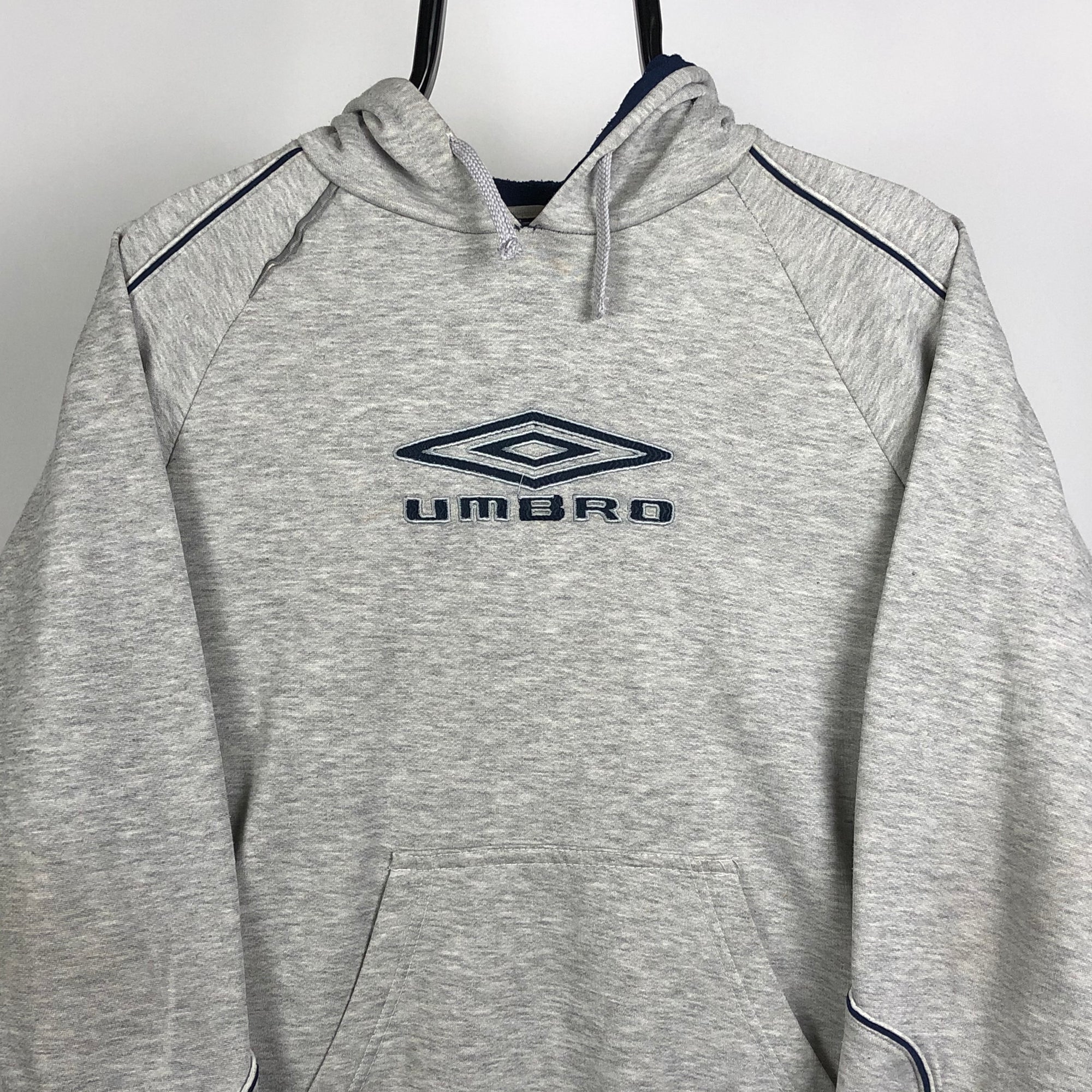 Vintage Umbro Spellout Hoodie in Grey - Men's XS/Women's Small