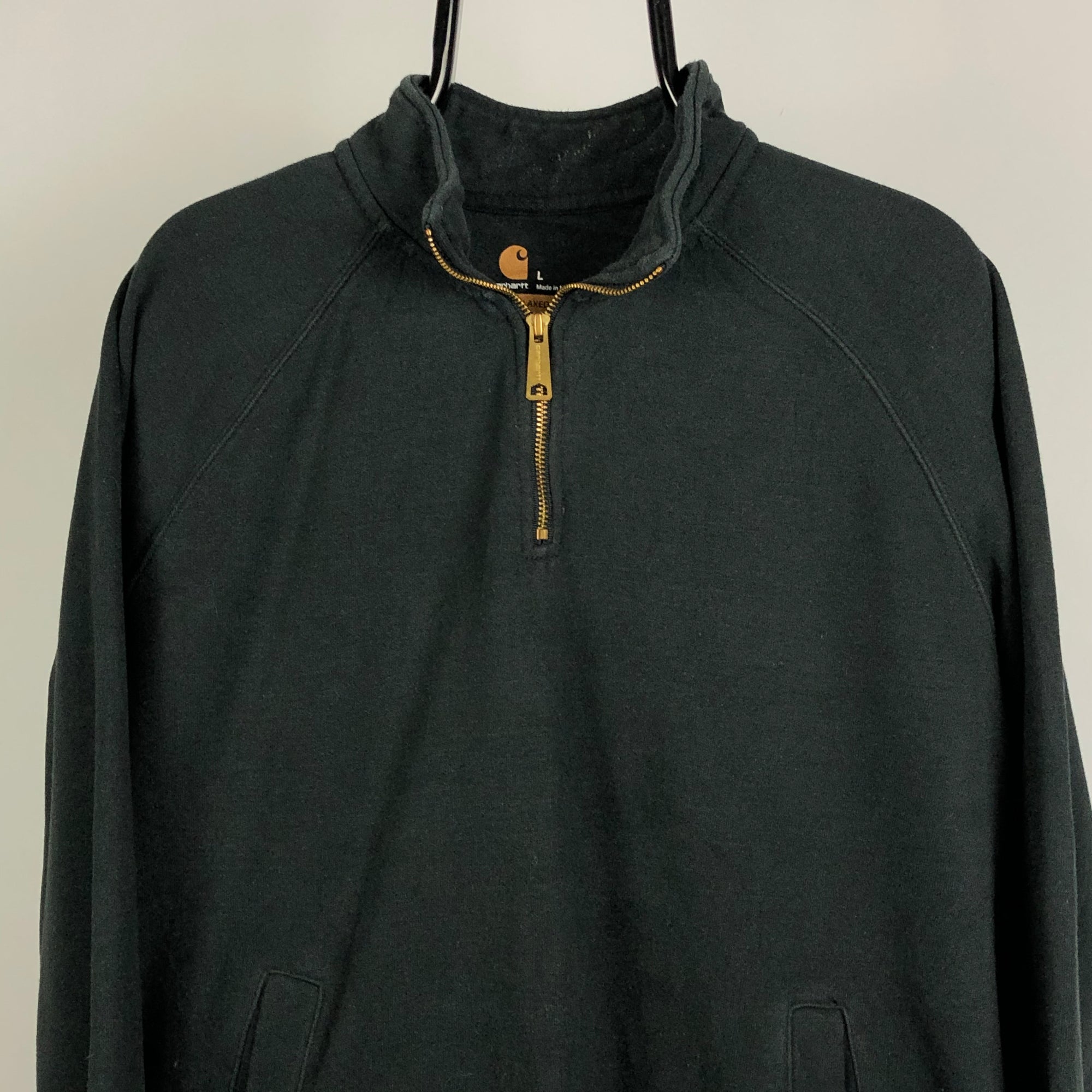 Carhartt 1/4 Zip Sweatshirt in Black - Men's Large/Women's XL