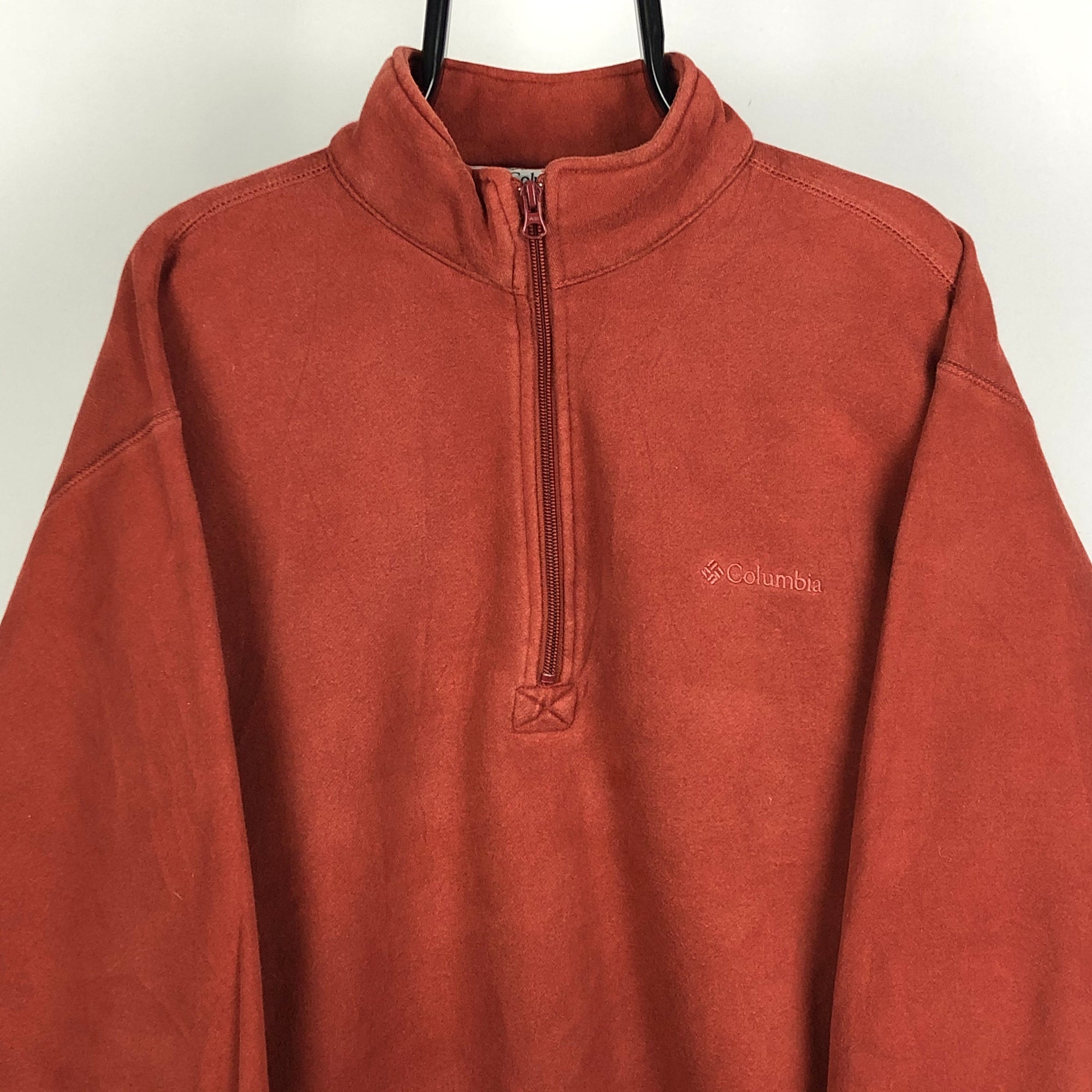 Columbia 1/4 Zip Sweatshirt in Burnt Orange - Men's Large/Women's XL