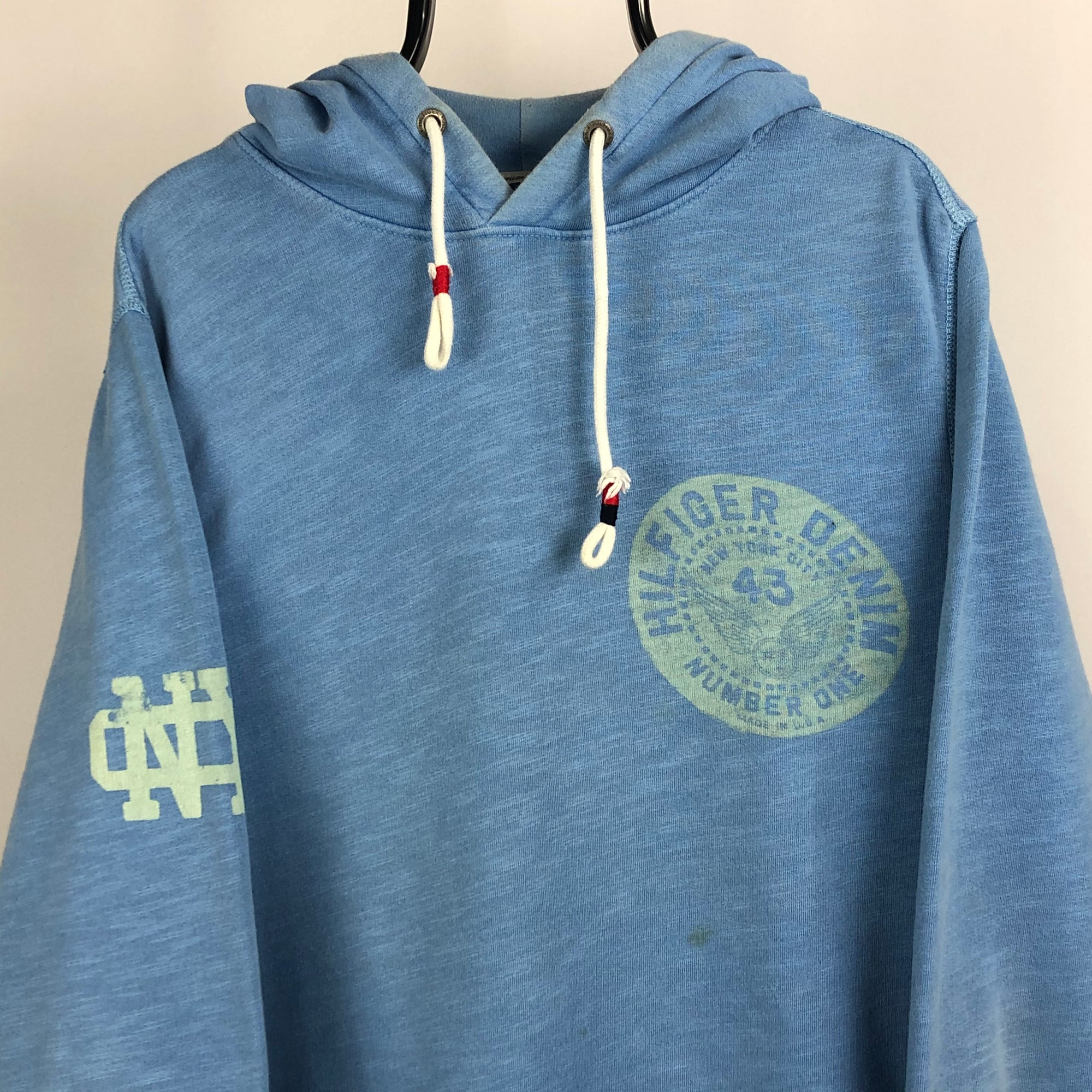 Tommy Hilfiger Hoodie in Baby Blue - Men's Large/Women's XL