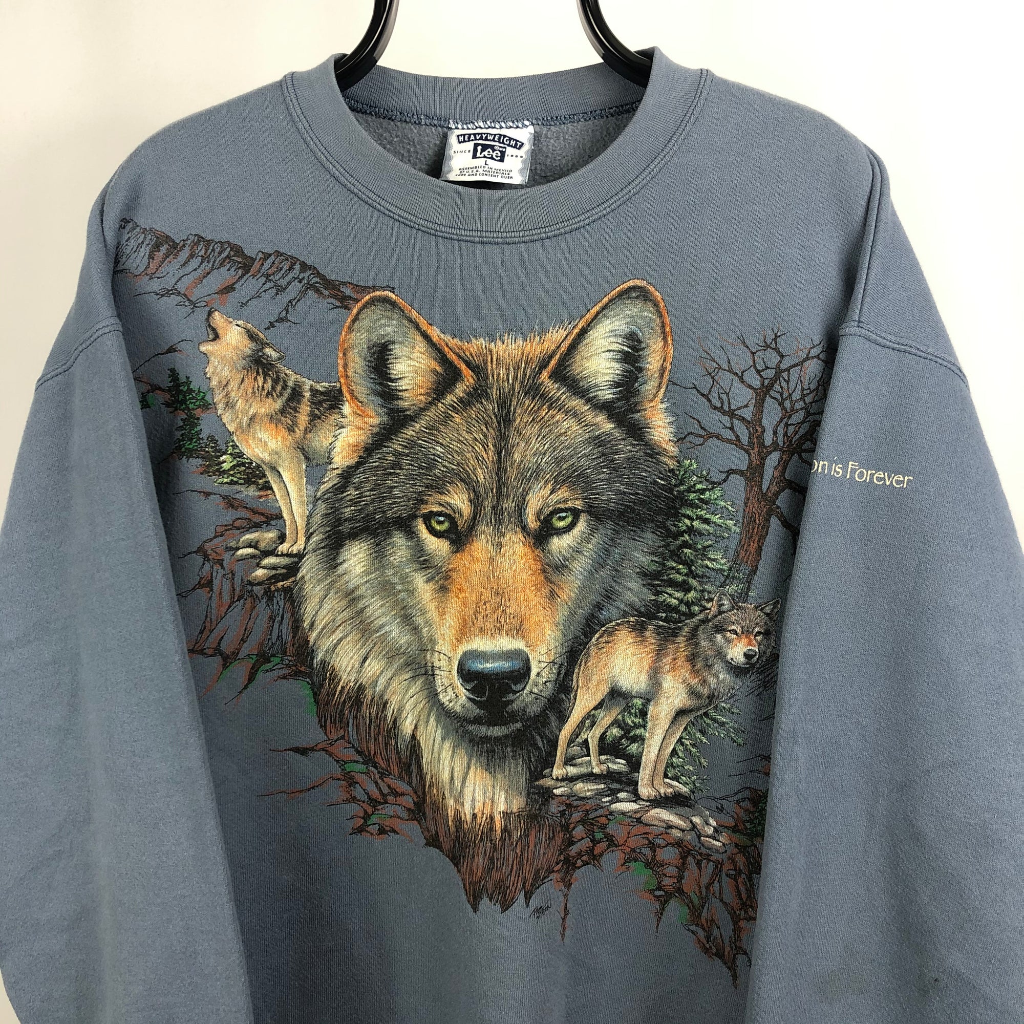 Vintage Lee 'Wolves' Heavyweight Sweatshirt - Men's Large/Women's XL