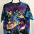 Psychedelic Cat Galaxy Tee - Men's Medium/Women's Large