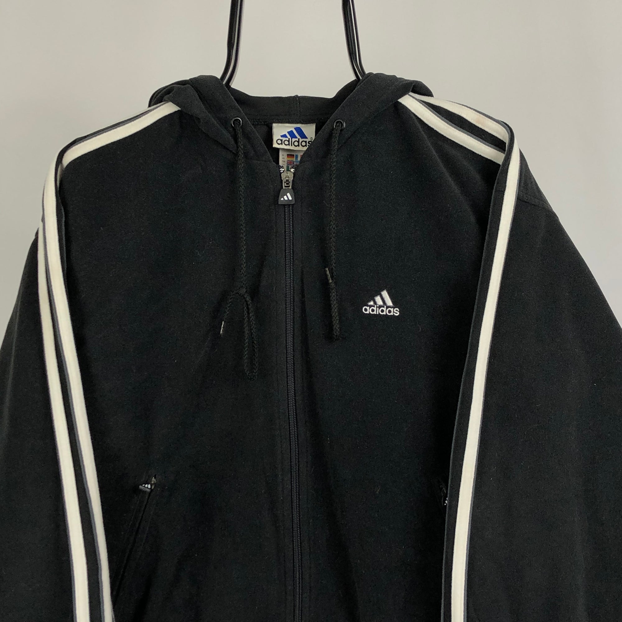 Vintage 90s Adidas Velour Zip Hoodie - Men's Small/Women's Medium