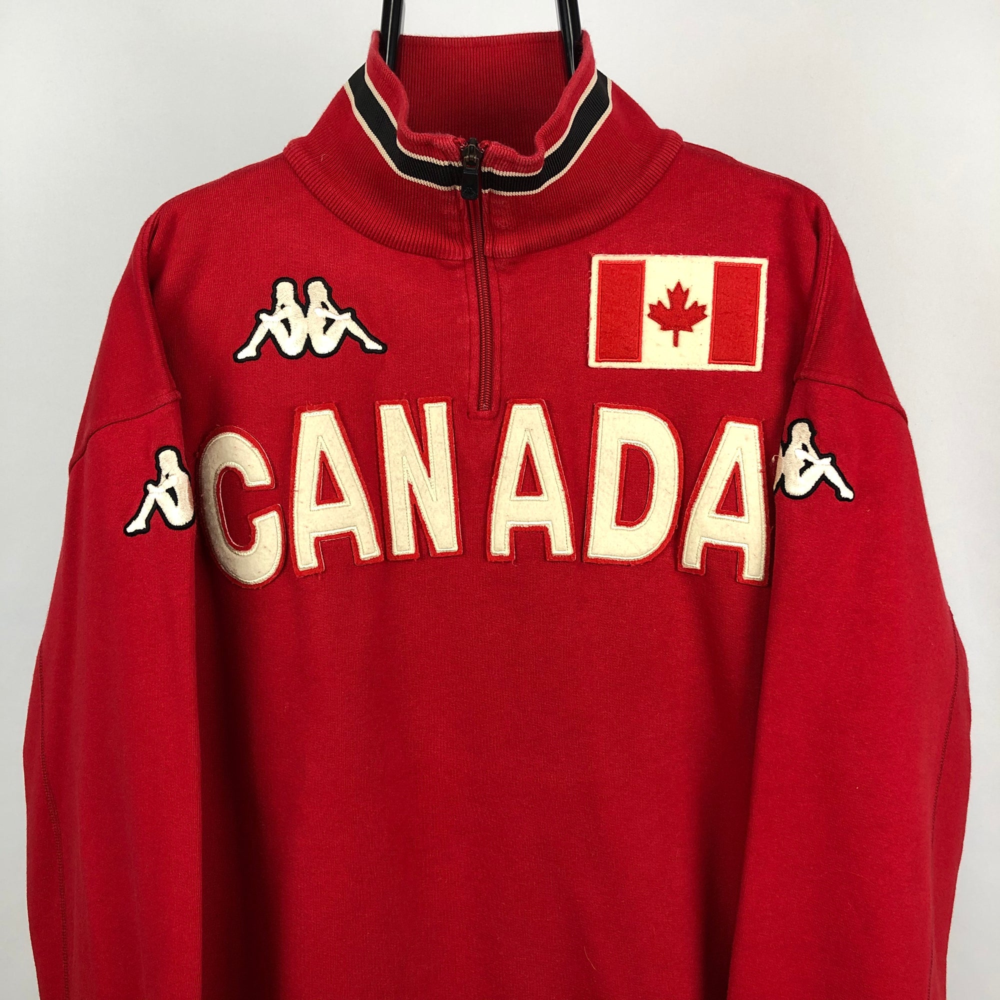 Vintage Kappa 'Canada' 1/4 Zip Sweatshirt - Men's XL/Women's XXL