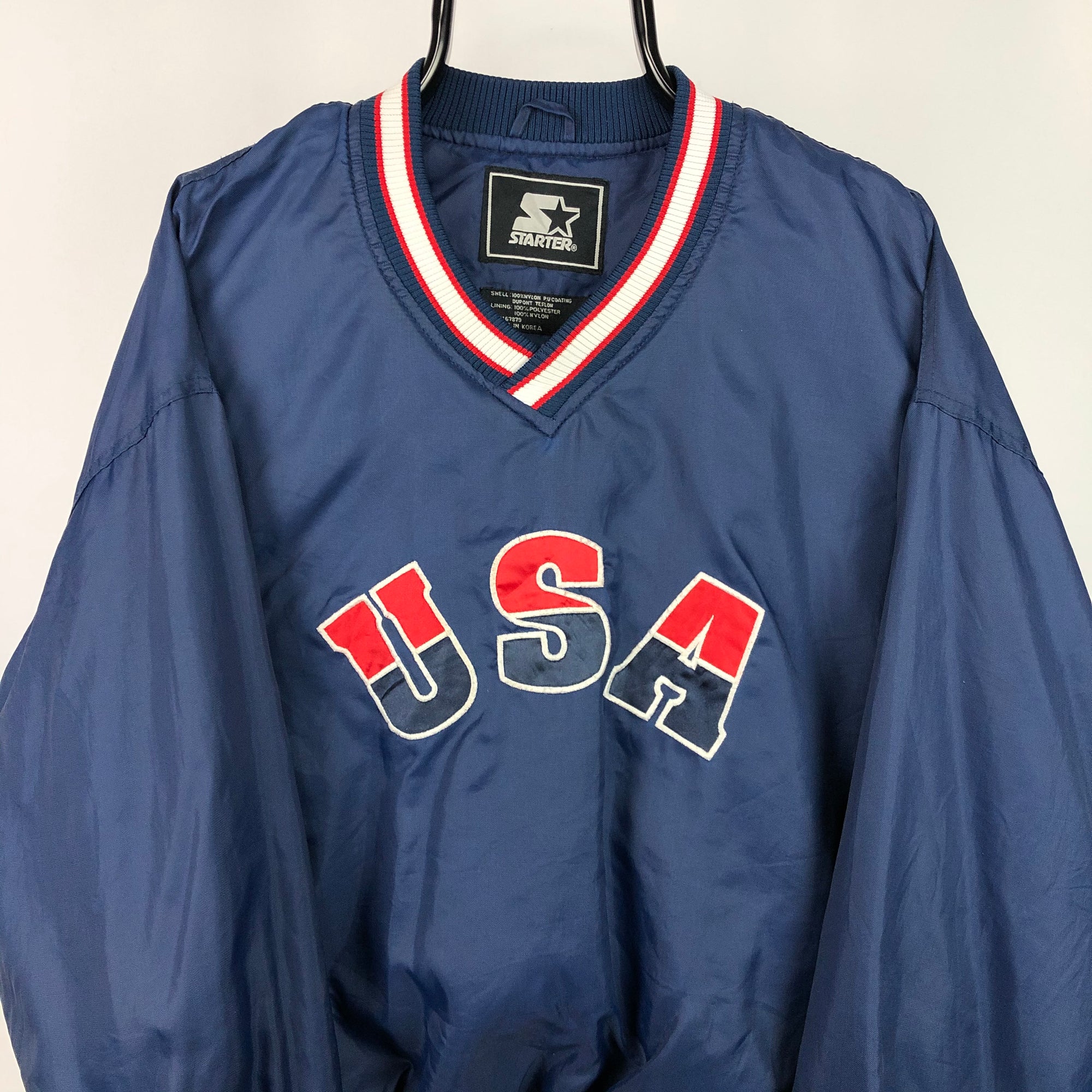 Vintage Starter 'USA' Nylon Sweatshirt - Men's Large/Women's XL