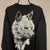 Vintage Wolf Print Sweatshirt in Black - Men's Large/Women's XL