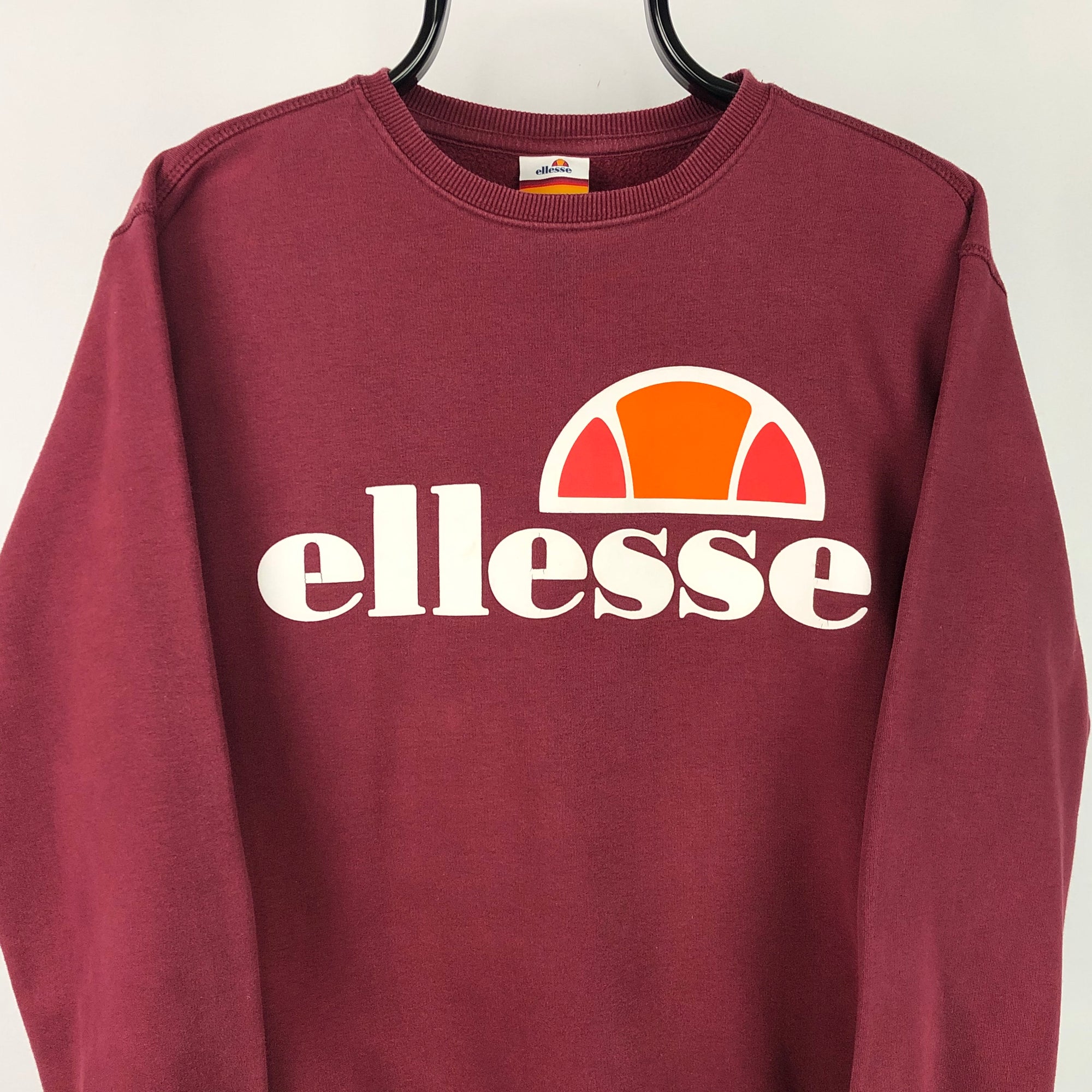 Ellesse Spellout Sweatshirt in Burgundy - Men's Medium/Women's Large