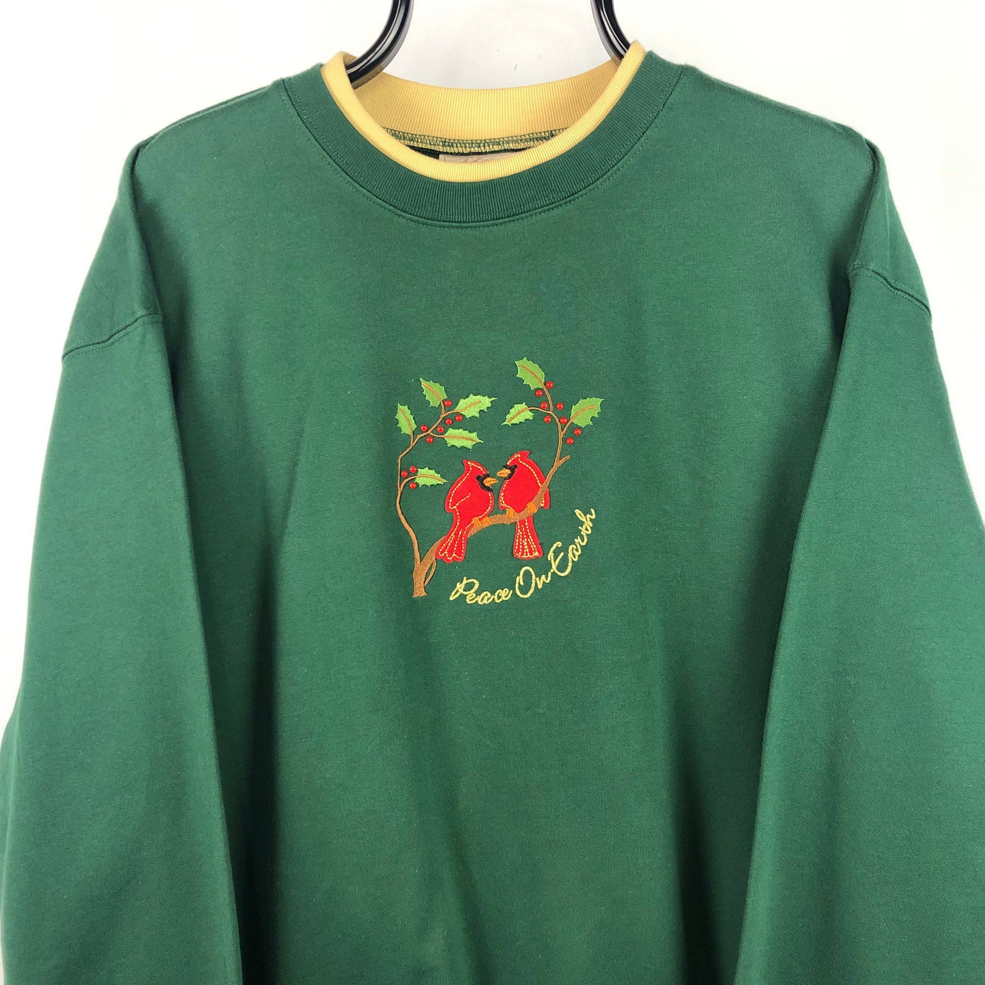 Vintage 90s Birds Embroidery Sweatshirt - Men's Large/Women's XL