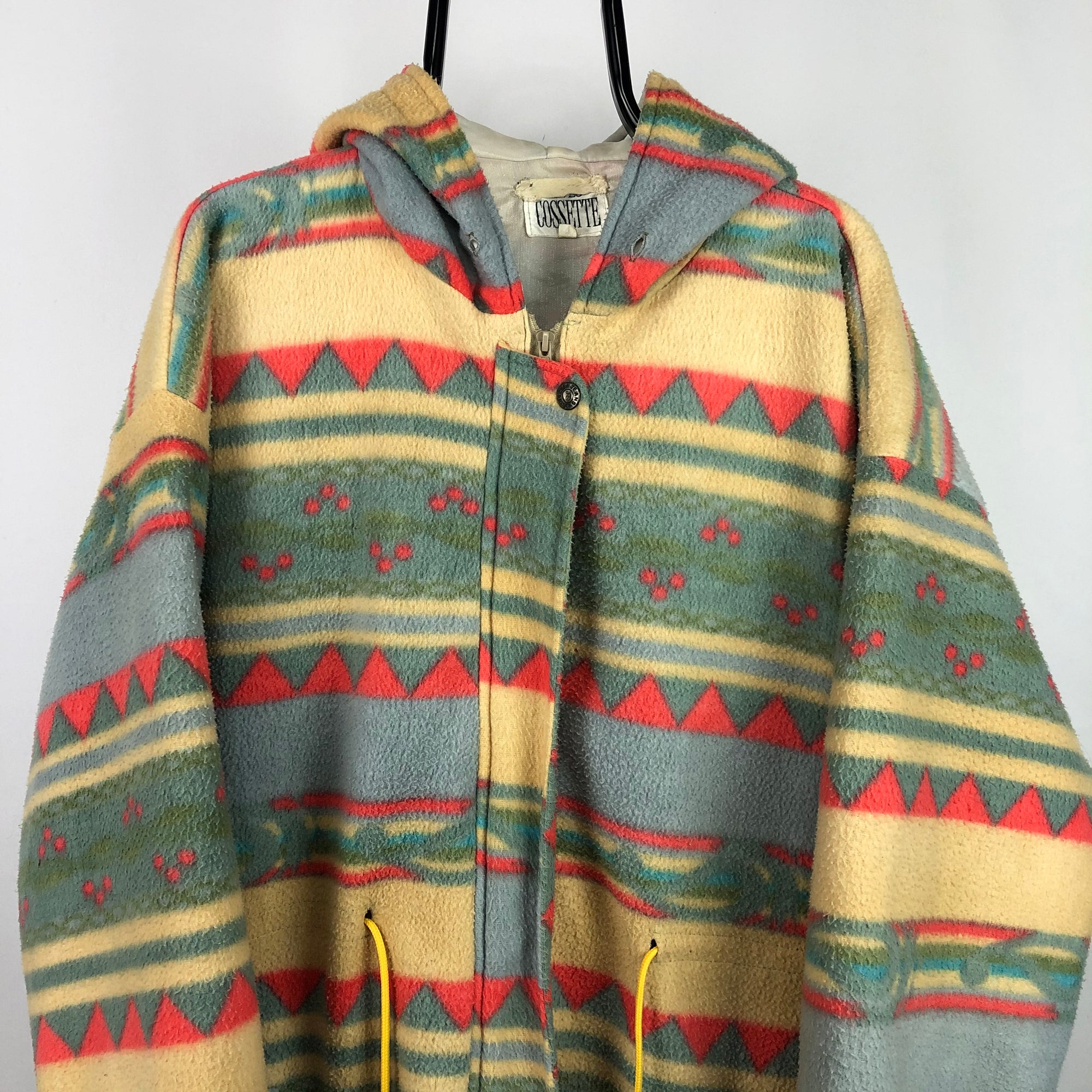 Vintage Crazy Print Fleece Hoodie - Men's XXL/Women's XXXL