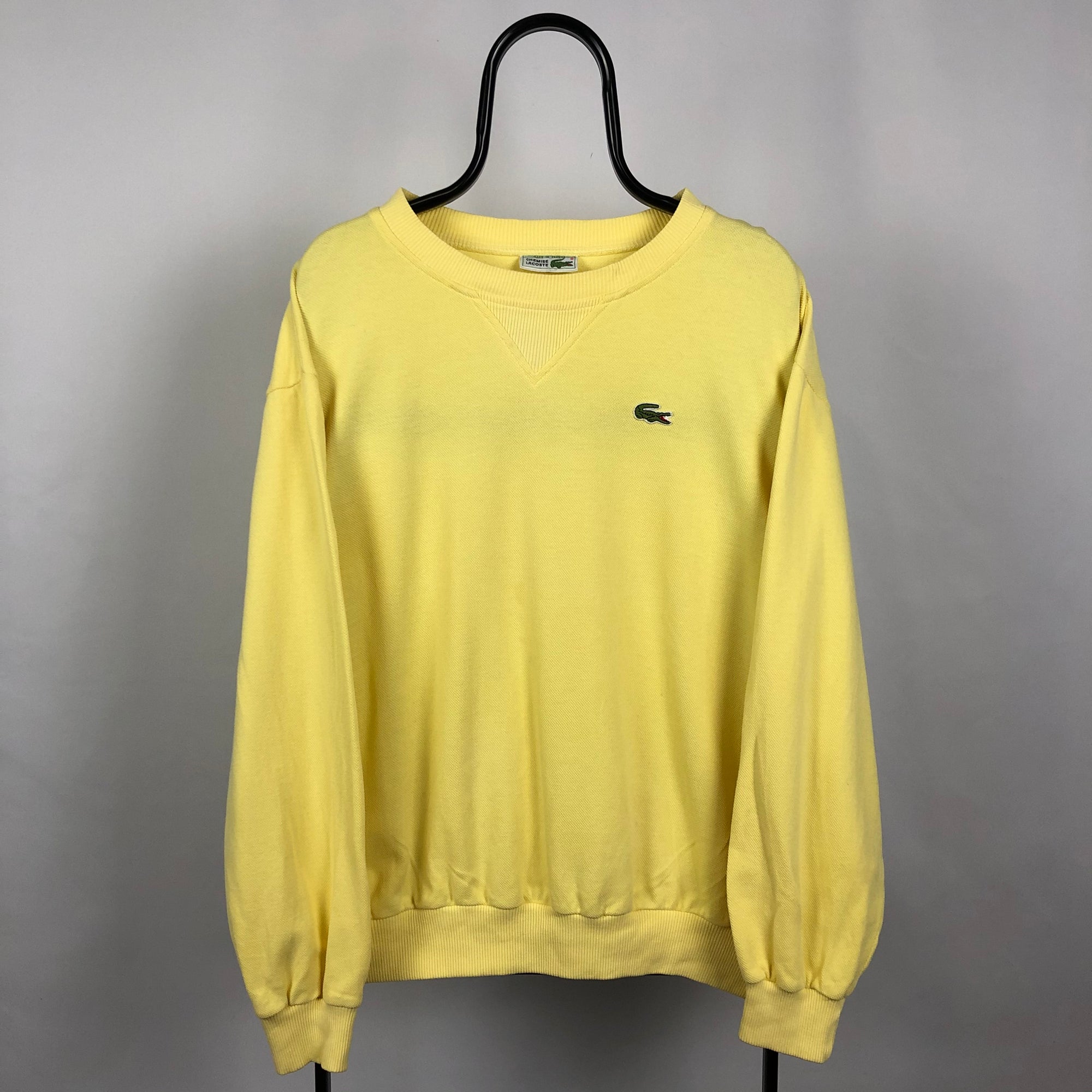 Vintage Lacoste Sweatshirt in Yellow - Men's Large/Women's XL