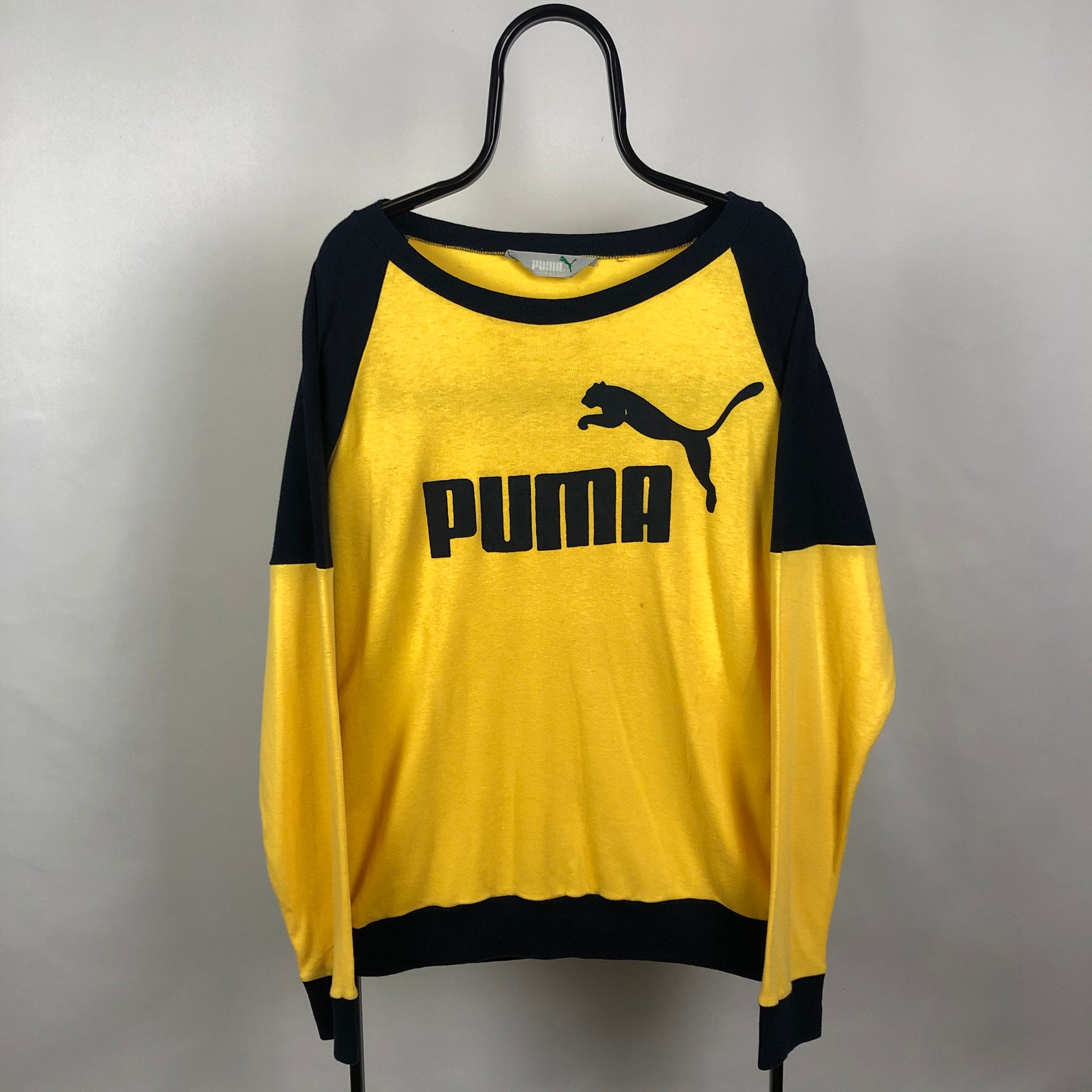 Vintage Puma Spellout Lightweight Sweatshirt/Long Sleeve Tee - Men's Large/Women's XL