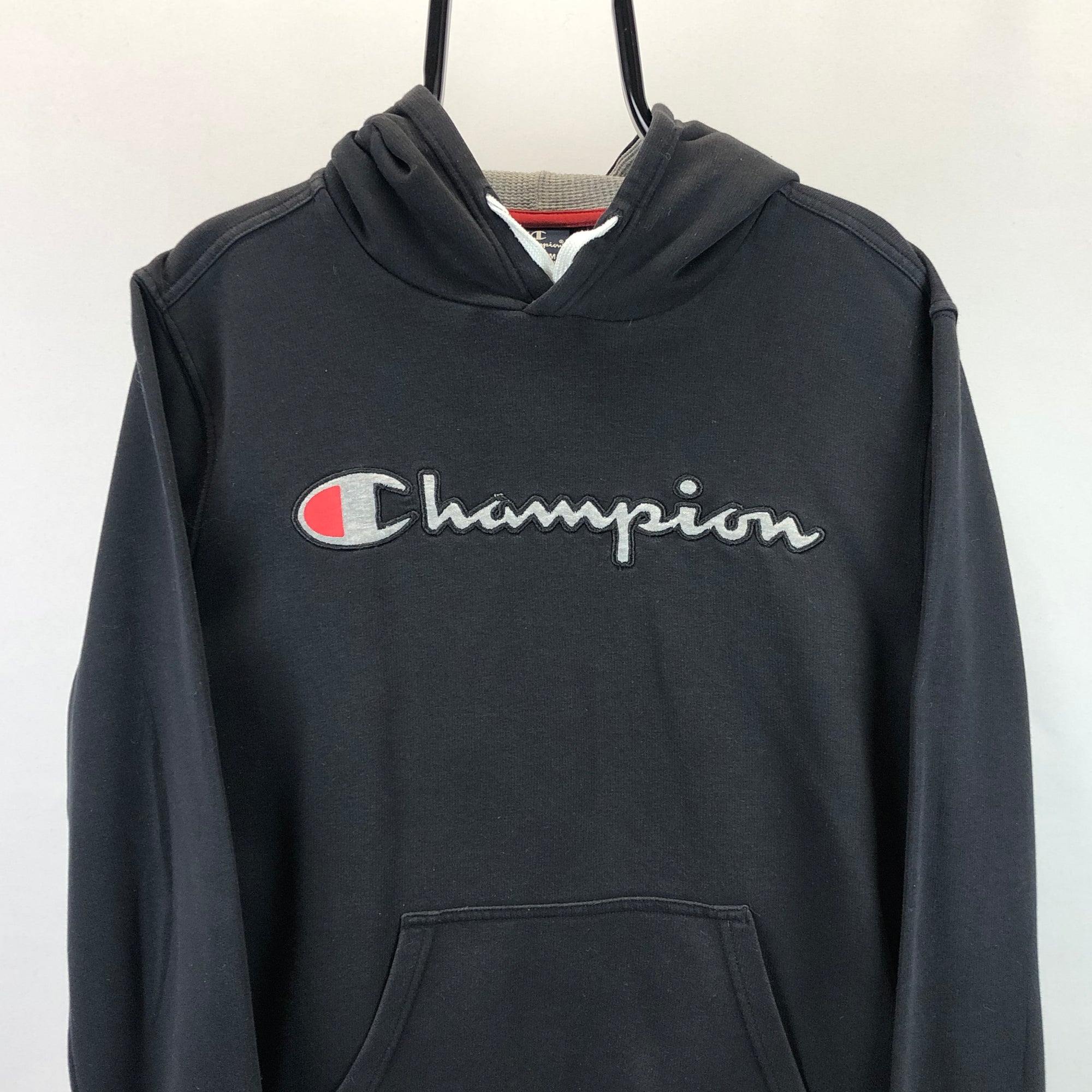 Champion Spellout Hoodie in Black - Men's Medium/Women's Large