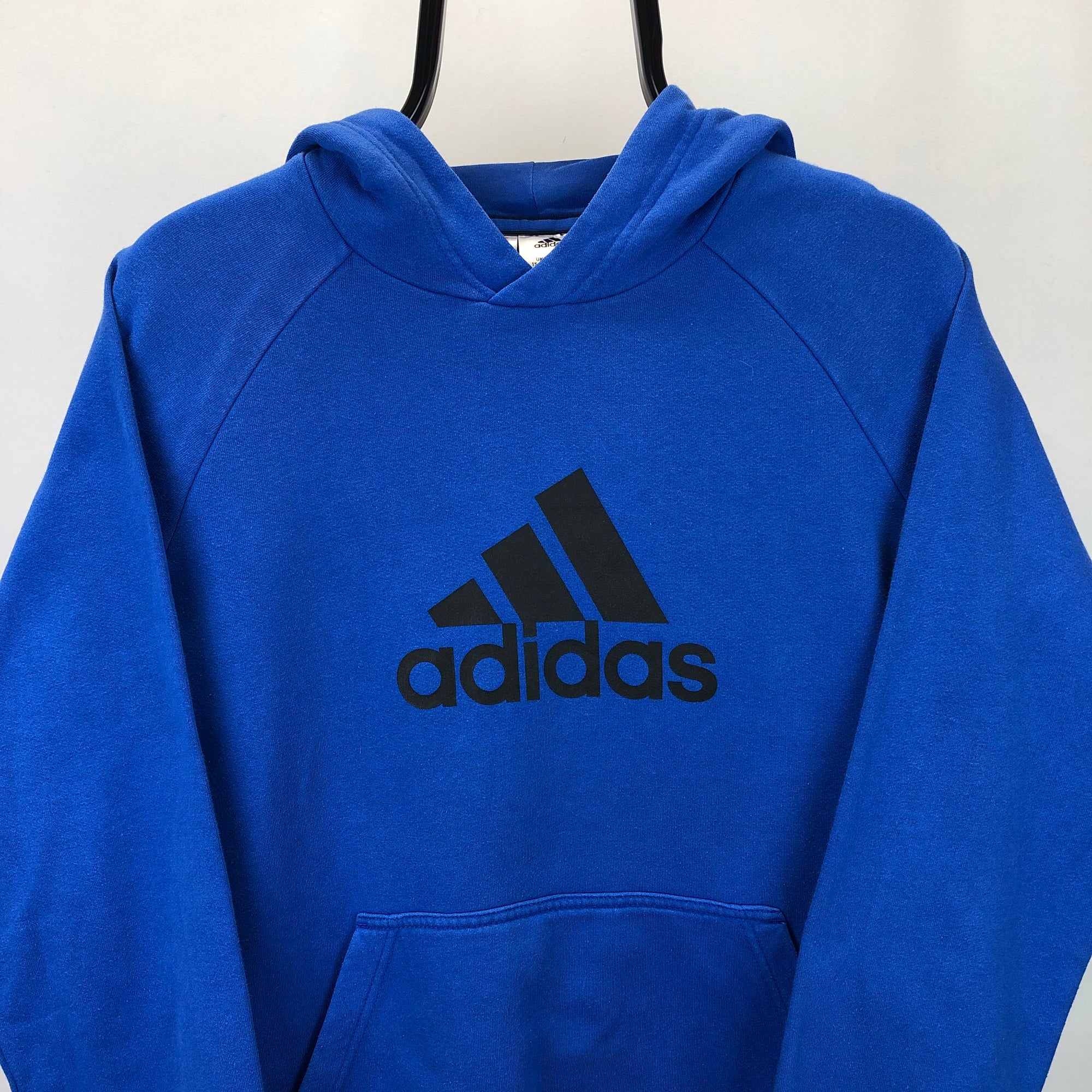 Adidas Spellout Hoodie in Blue/Black - Men's Small/Women's Medium