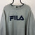 Vintage Fila Spellout Sweatshirt in Grey/Navy - Men's Large/Women's XL