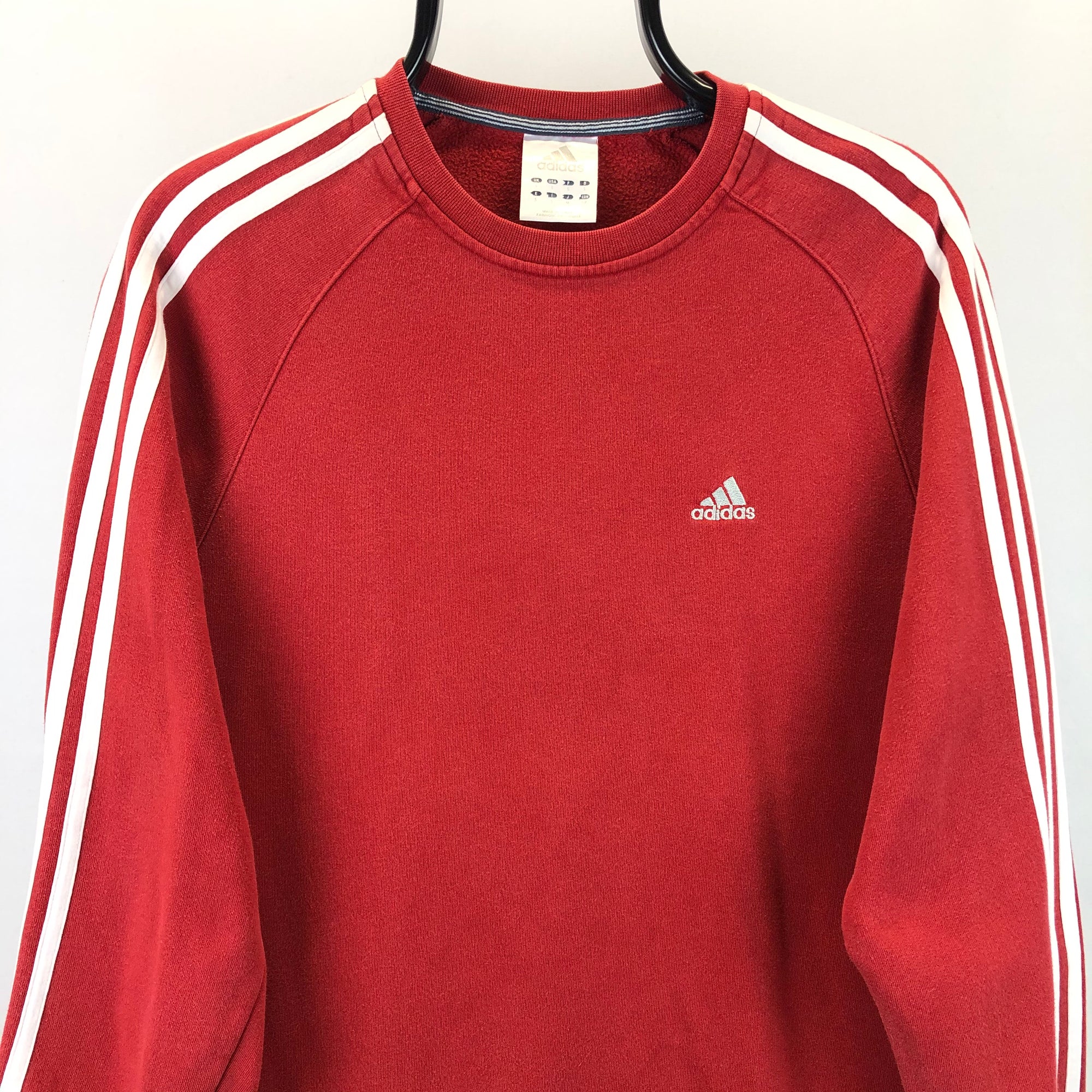 Vintage Adidas Embroidered Small Logo Sweatshirt in Red/White - Men's Small/Women's Medium