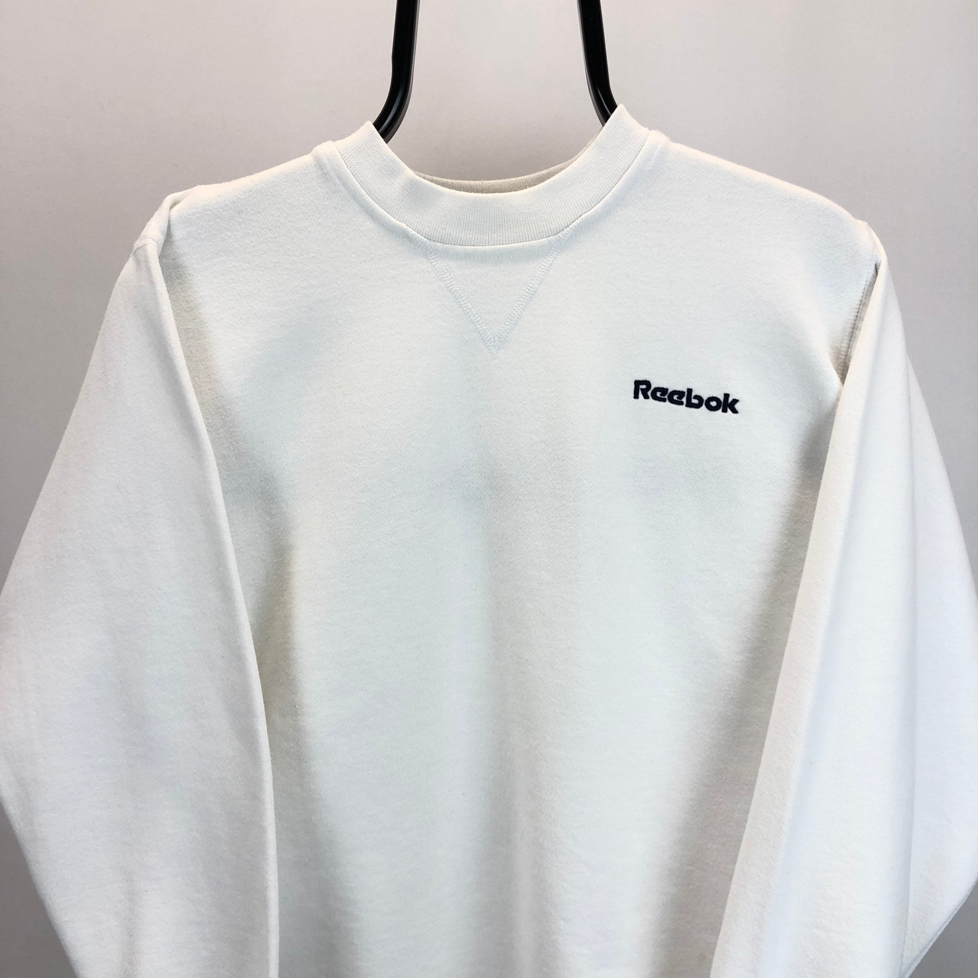 Vintage Reebok Sweatshirt in White - Men's XS/Women's Small