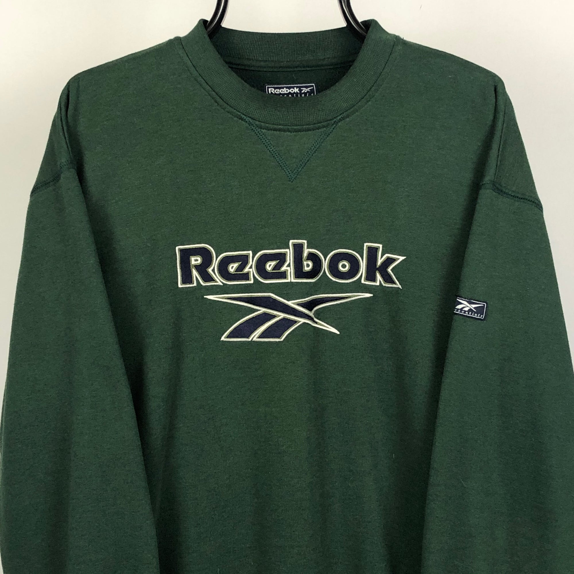 Vintage Reebok Spellout Sweatshirt in Green - Men's Medium/Women's Large