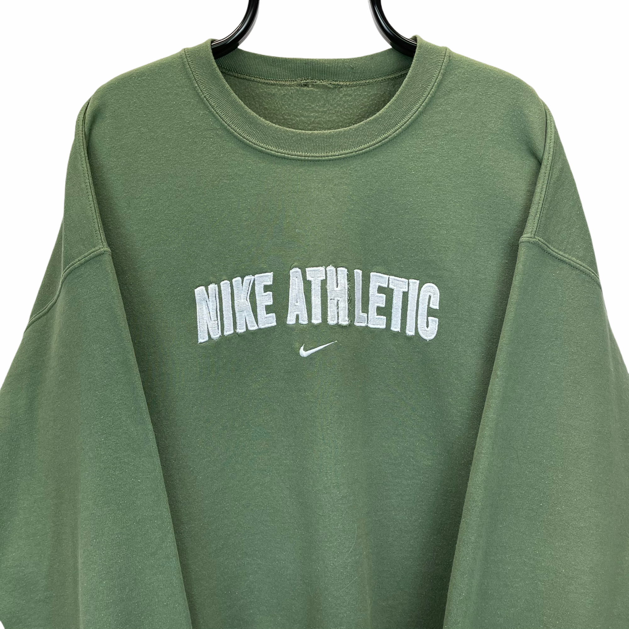 VINTAGE NIKE SPELLOUT SWEATSHIRT IN GREEN - MEN'S XL/WOMEN'S XXL