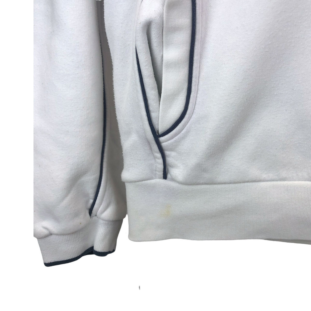 Vintage Nike Embroidered Centre Swoosh Hoodie In White And Navy Men Vintique Clothing 9156