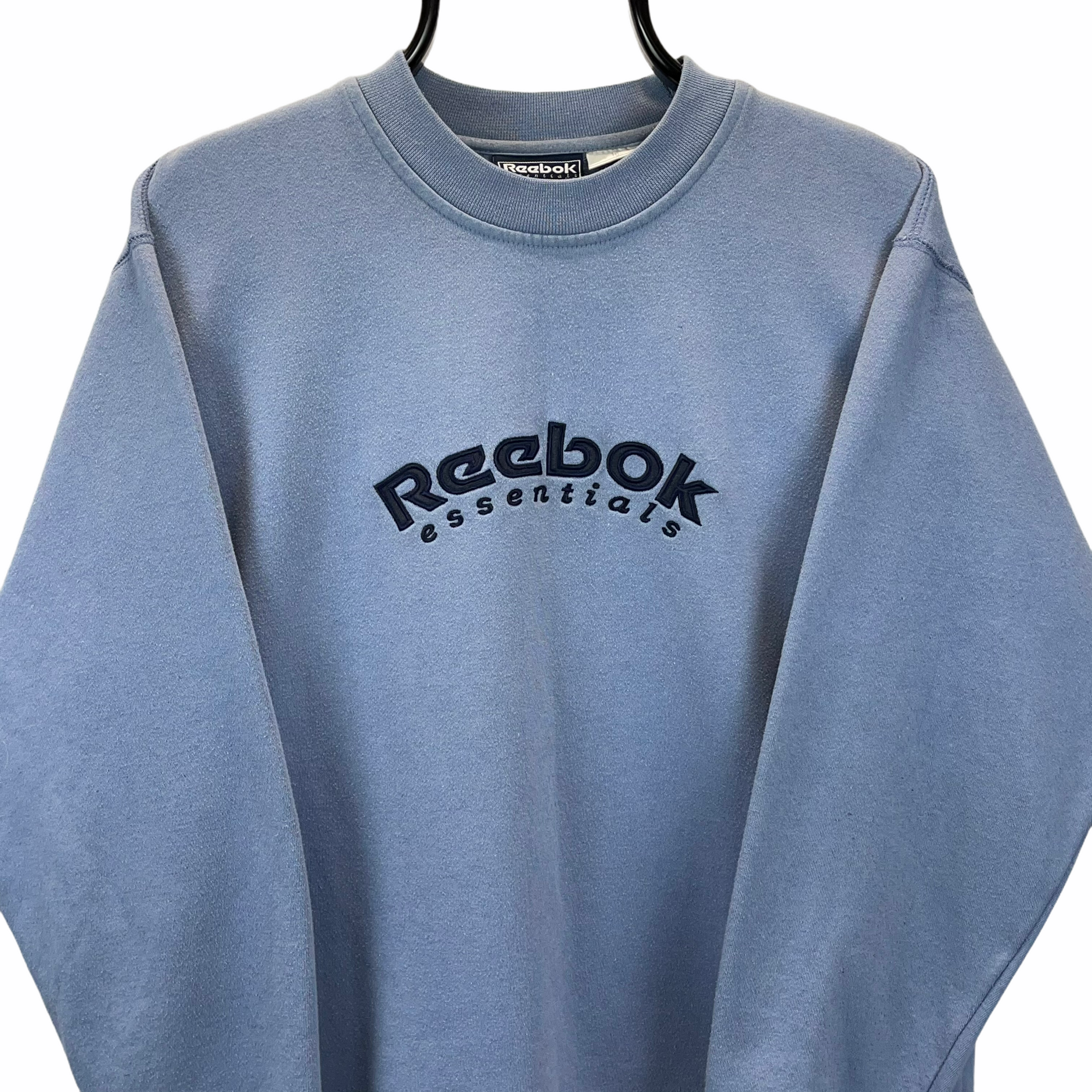 VINTAGE 90S REEBOK SPELLOUT SWEATSHIRT IN DEEP LILAC - MEN'S MEDIUM/WOMEN'S LARGE