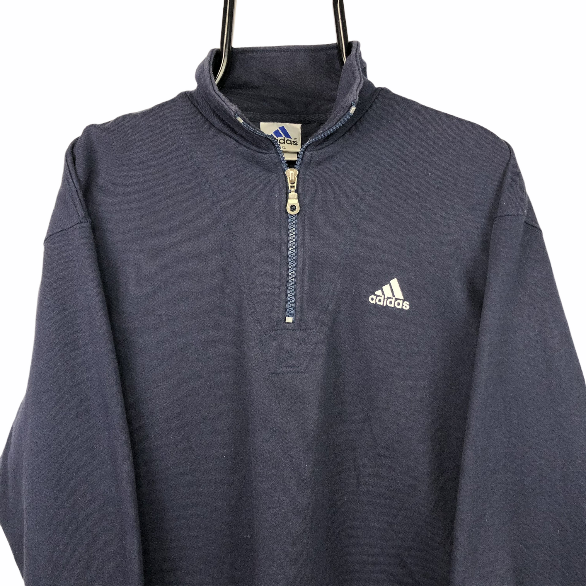 Vintage 90s Adidas 1/4 Zip Sweatshirt in Navy - Men's Large/Women's XL