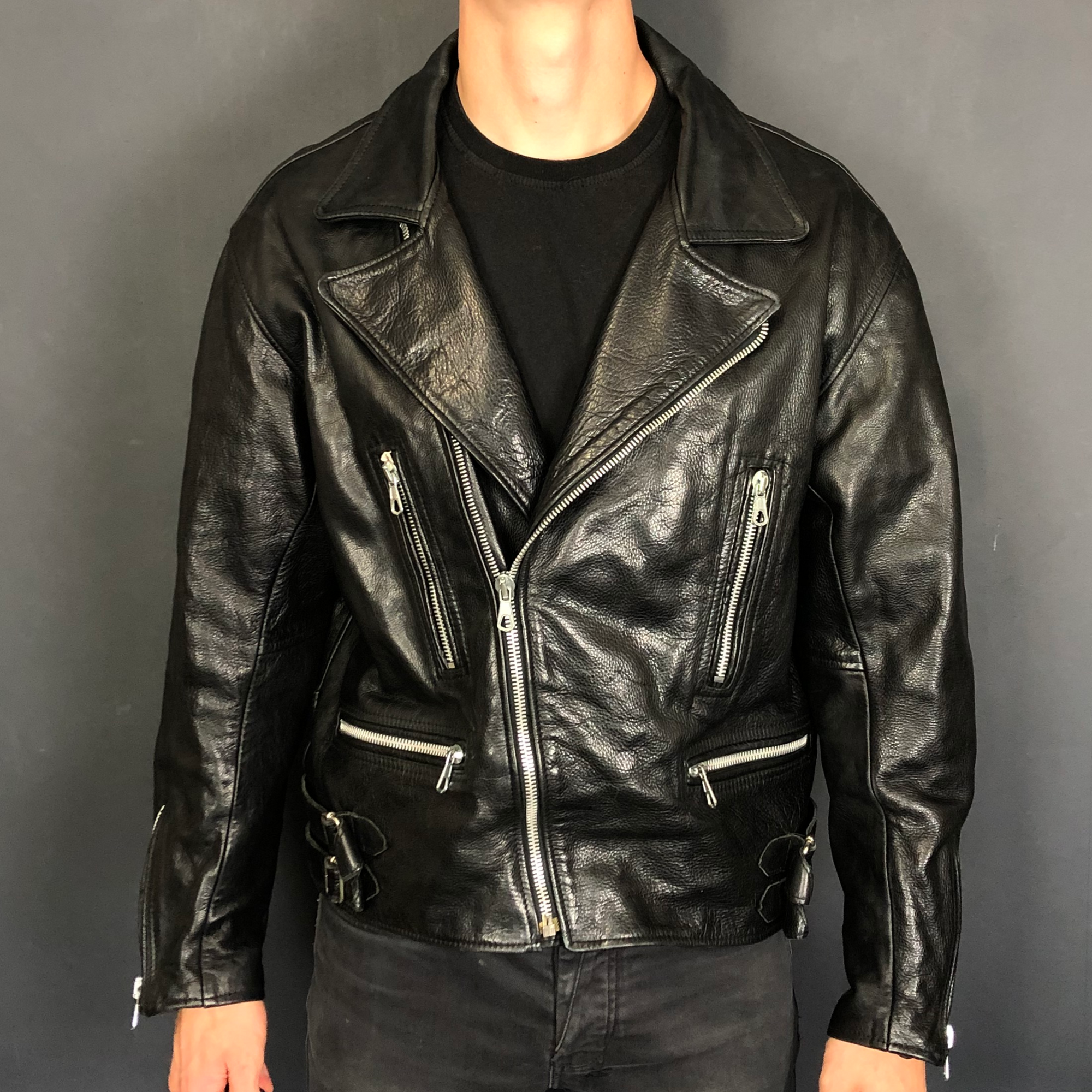 Vintage Leather Biker/Perfecto Jacket - Large - Vintique Clothing