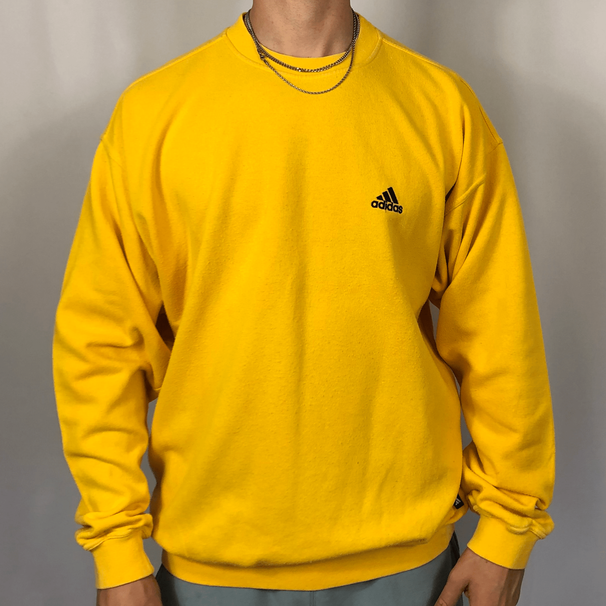 VINTAGE ADIDAS SWEATSHIRT IN Yellow - LARGE - Vintique Clothing