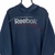 VINTAGE REEBOK SPELLOUT HOODIE IN NAVY - MEN'S LARGE/WOMEN'S XL