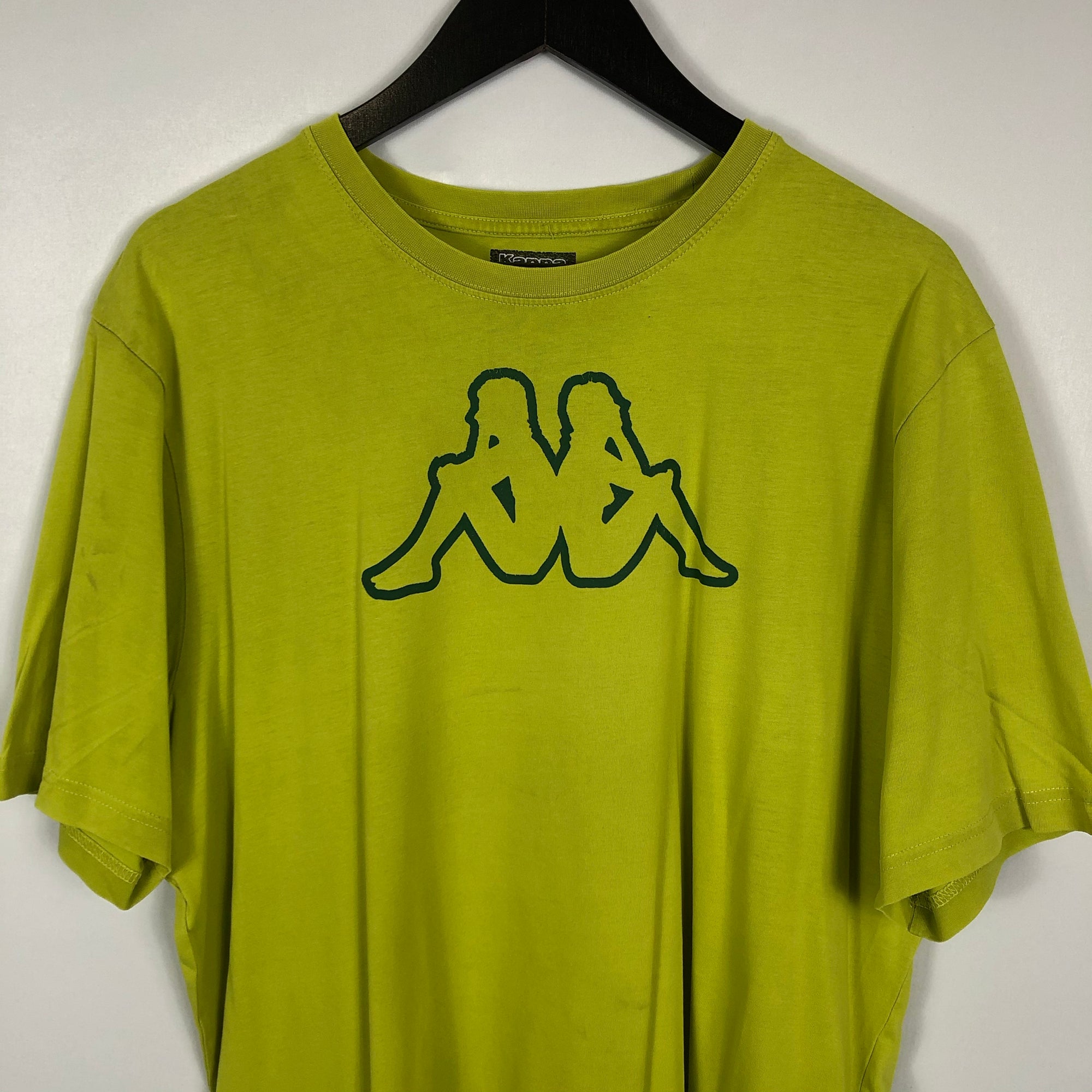 VINTAGE KAPPA TEE IN MUSTARD GREEN - XXL