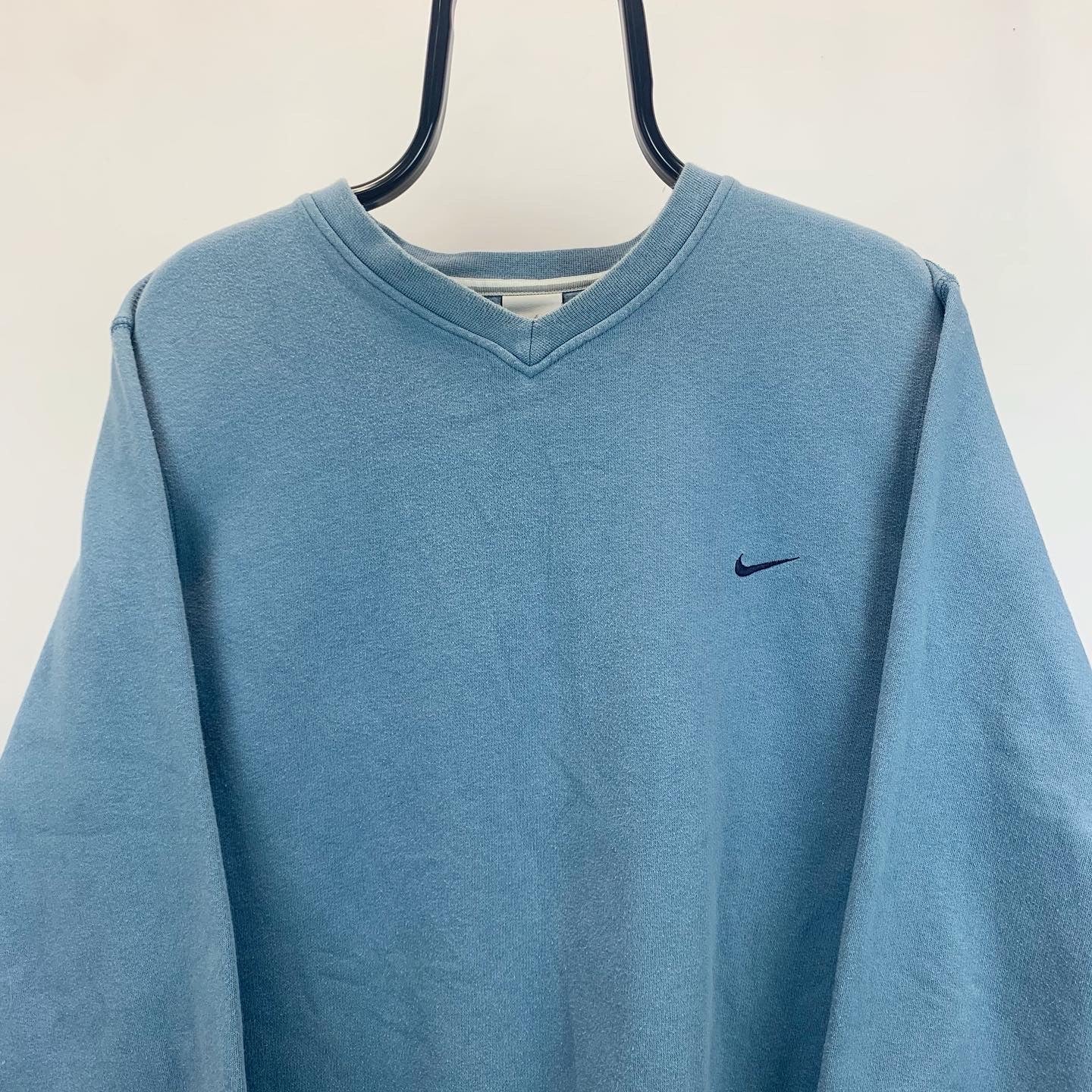 Vintage Nike Swoosh Sweatshirt in Duck Egg Blue - Men's Medium/Women's Large