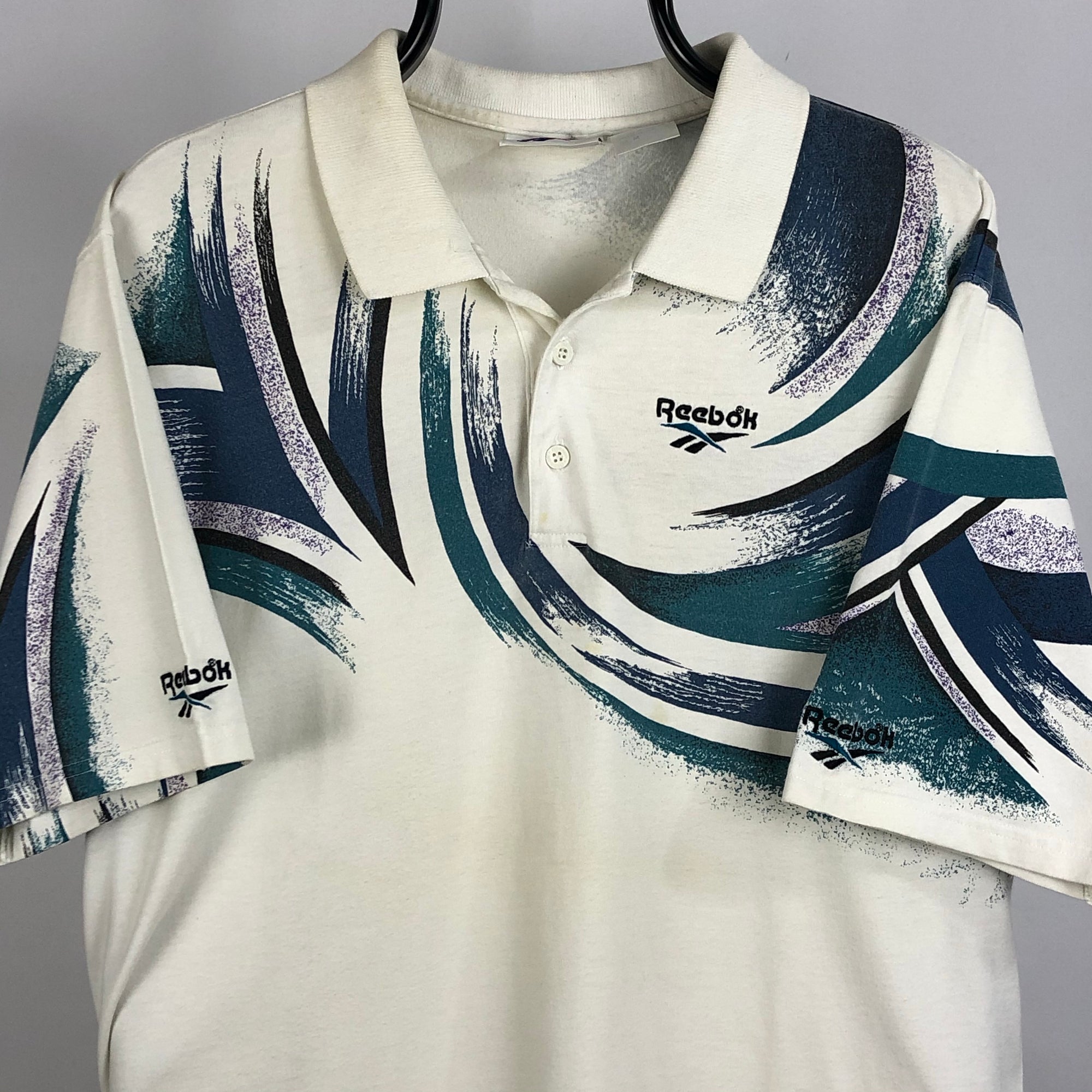 Vintage Reebok Polo Shirt in Cream - Men’s Medium/Women’s Large