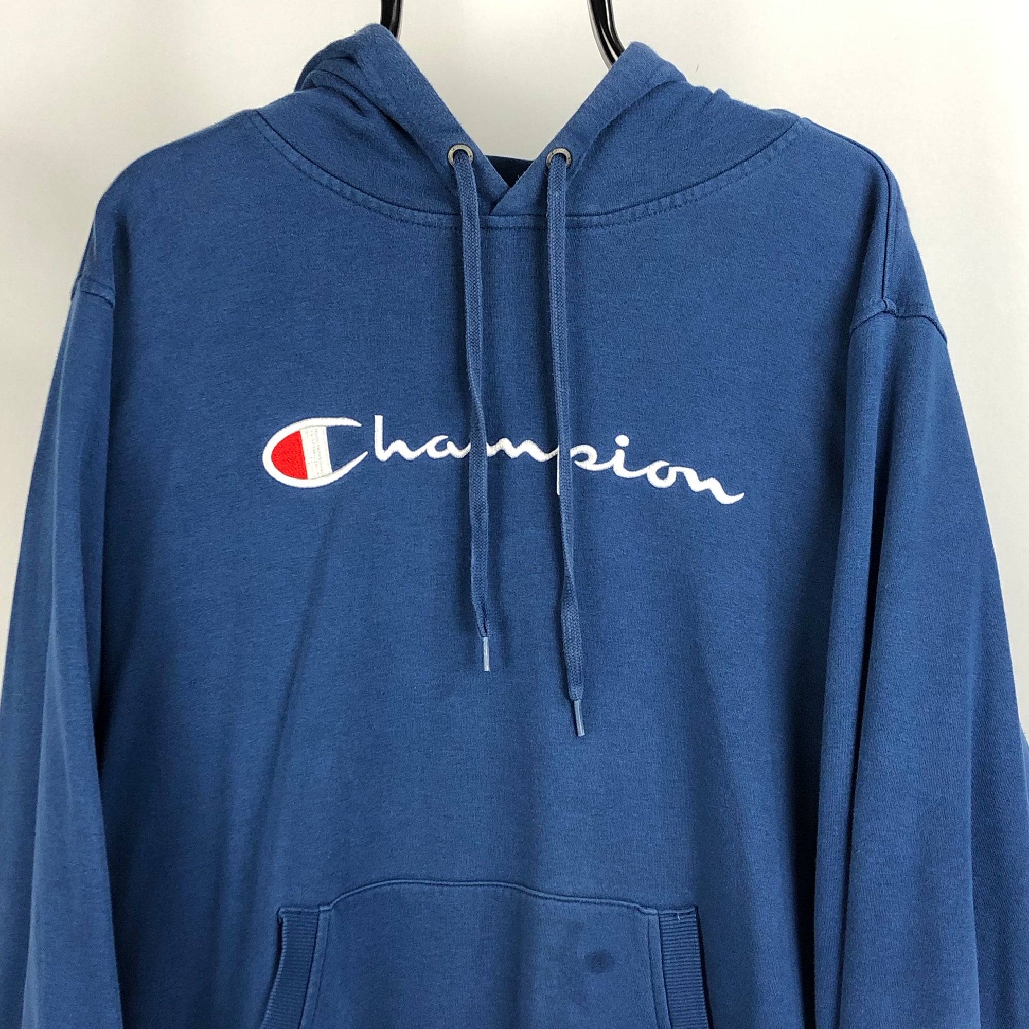 Champion Spellout Hoodie in Navy - Men’s XL/Women’s XXL