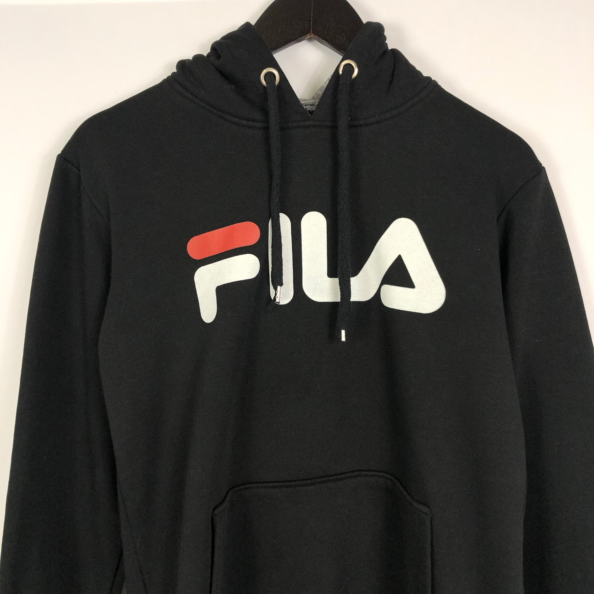 Fila Spellout Hoodie in Black - Small